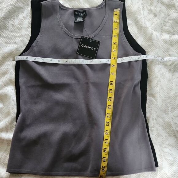 T4 2 George tank tops, one gray and one black with sequins - Picture 6 of 11
